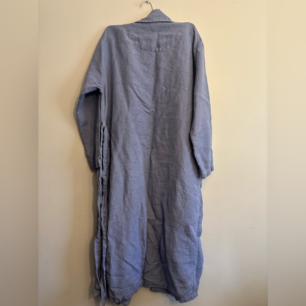 Coyuchi Blue Women's Robe Linen - Picture 5 of 5